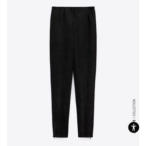 Zara Faux Suede Black Leggings